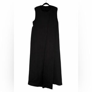 Elegant Black Sleeveless Dress with Sash Detail Size XL
